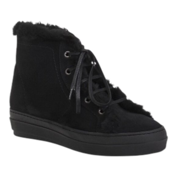Theory Shoes - THEORY Suede High Top Cozy Lined Sneakers color Black women's Size Various